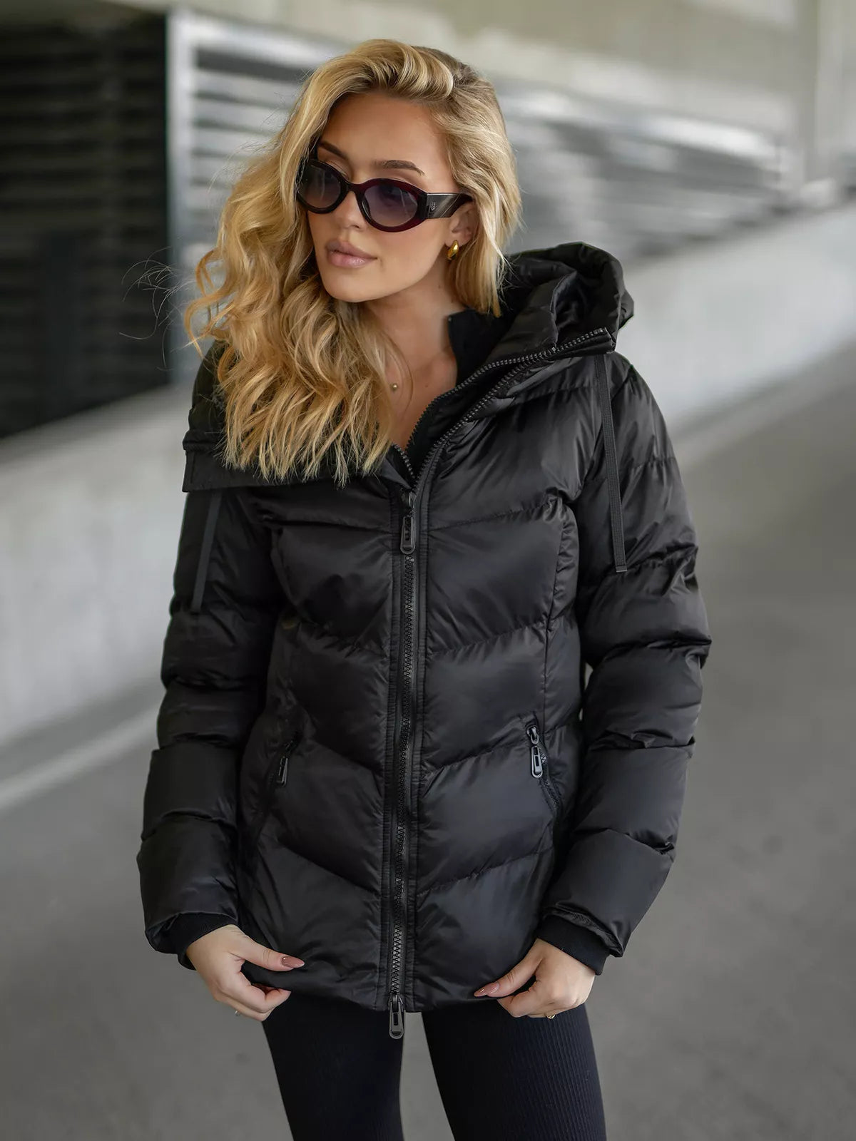 Women's black quilted jacket Emilin