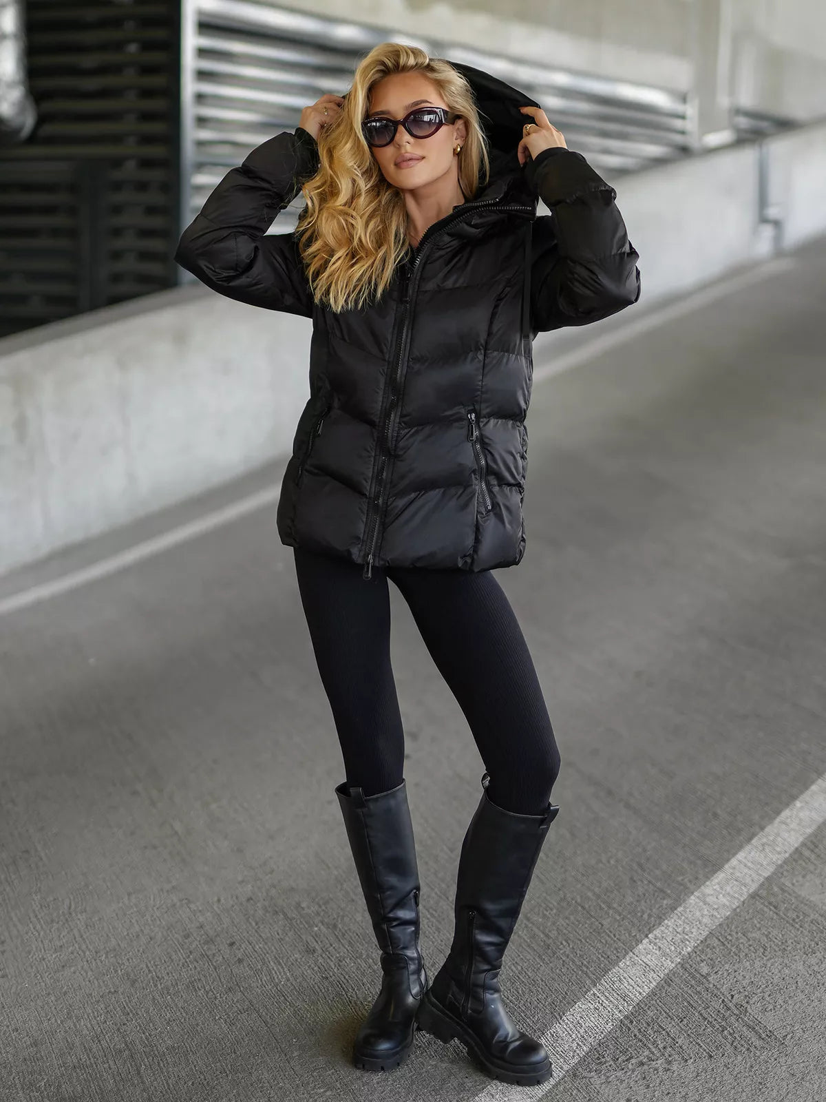 Women's black quilted jacket Emilin