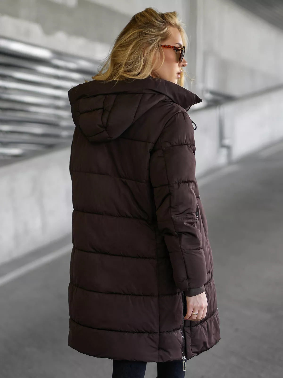Women's dark brown winter jacket Flint