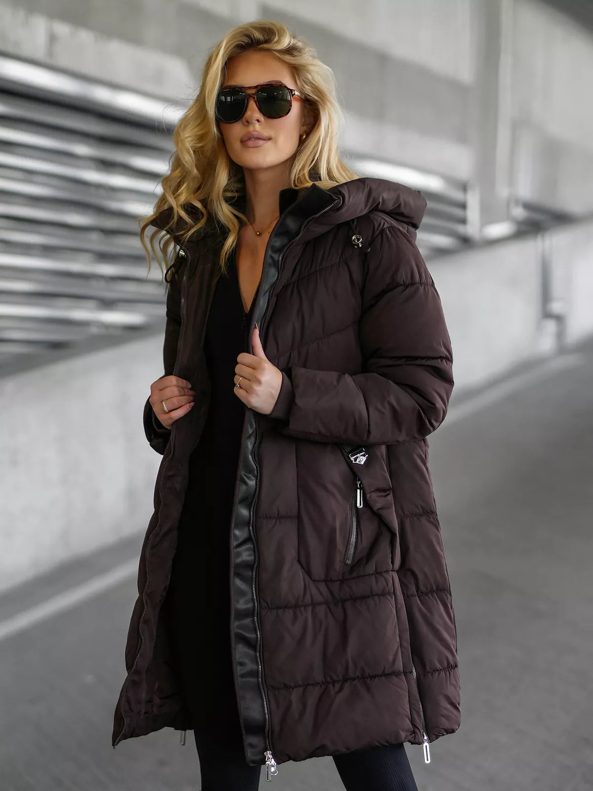Women's dark brown winter jacket Flint