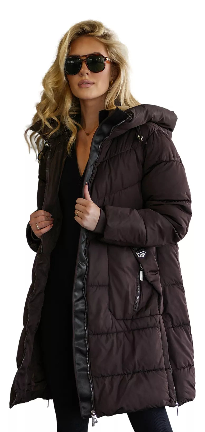 Women's dark brown winter jacket Flint