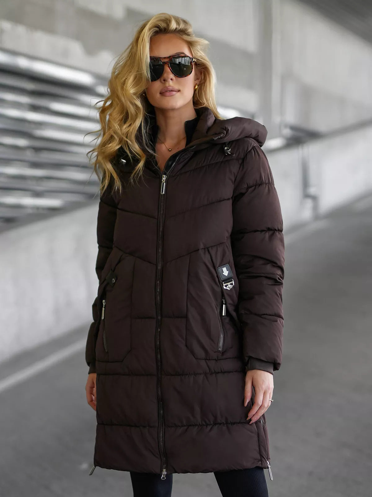 Women's dark brown winter jacket Flint