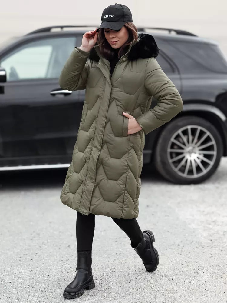 Women's long green jacket Inter