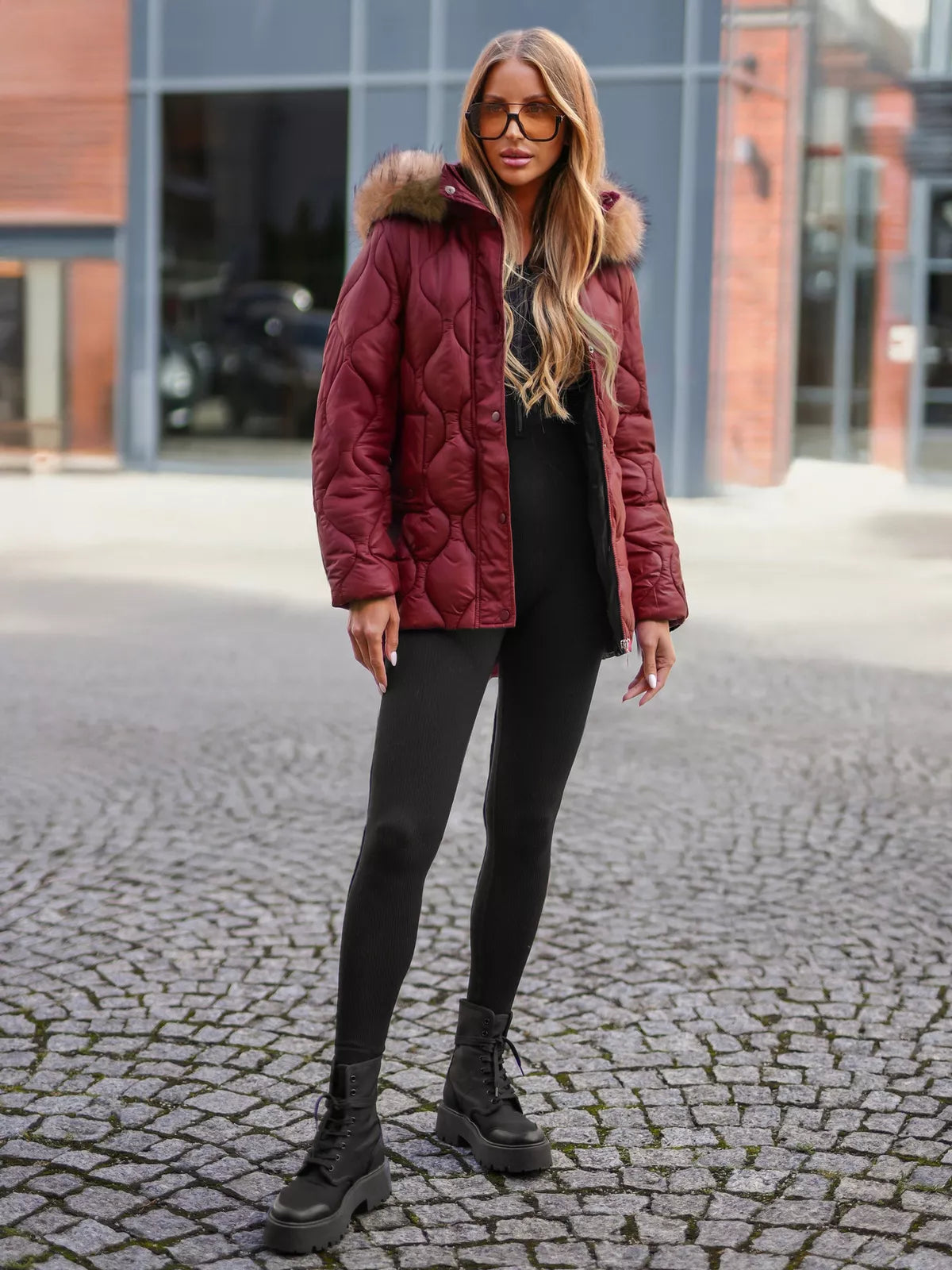 Women's burgundy jacket Mona