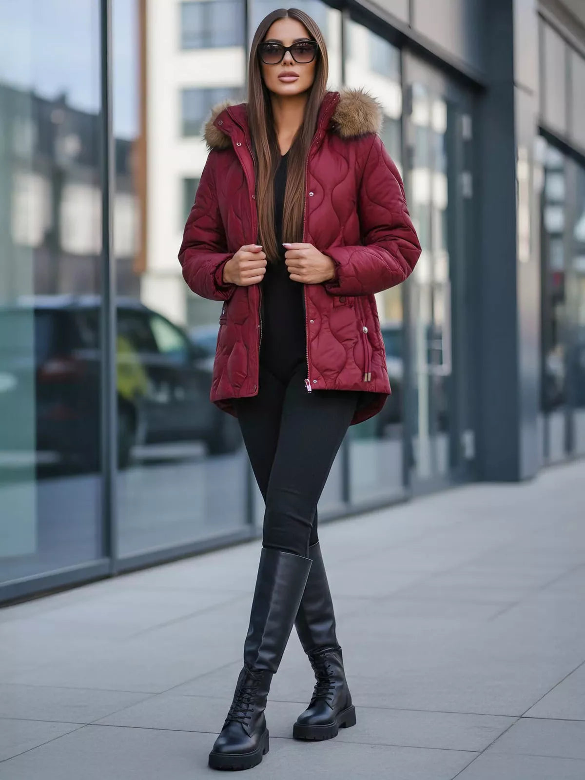 Women's burgundy jacket Mona
