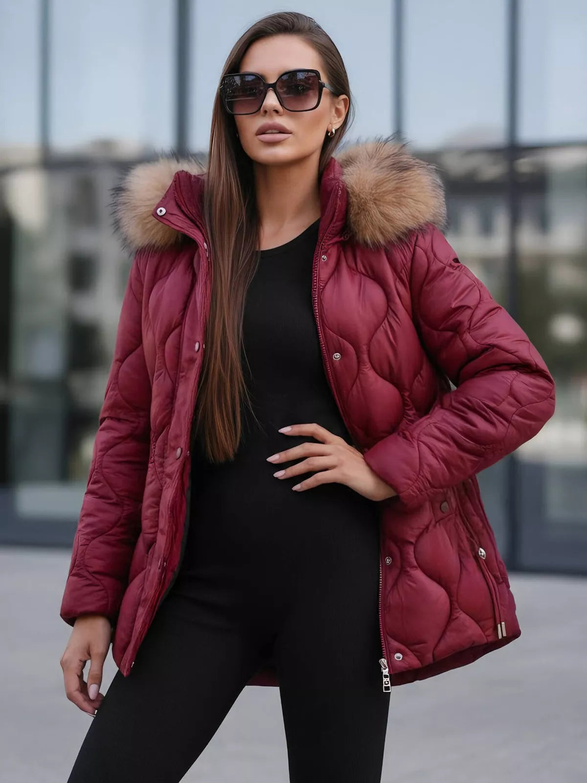Women's burgundy jacket Mona