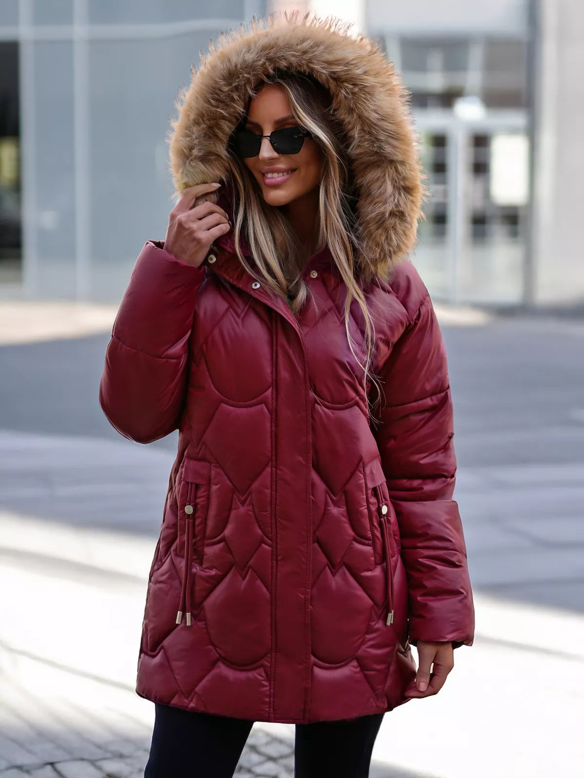Women's burgundy winter jacket Verni