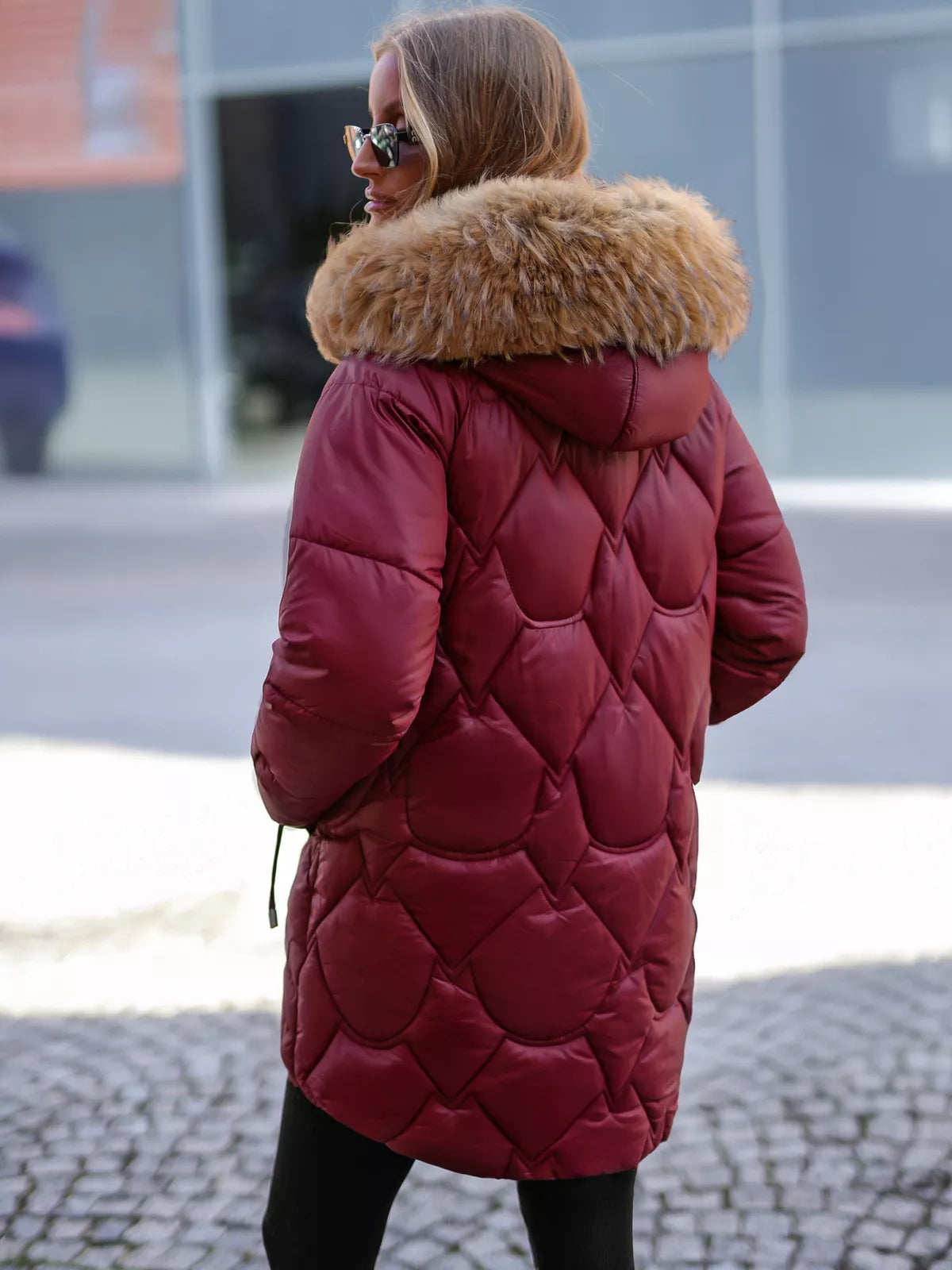 Women's burgundy winter jacket Verni