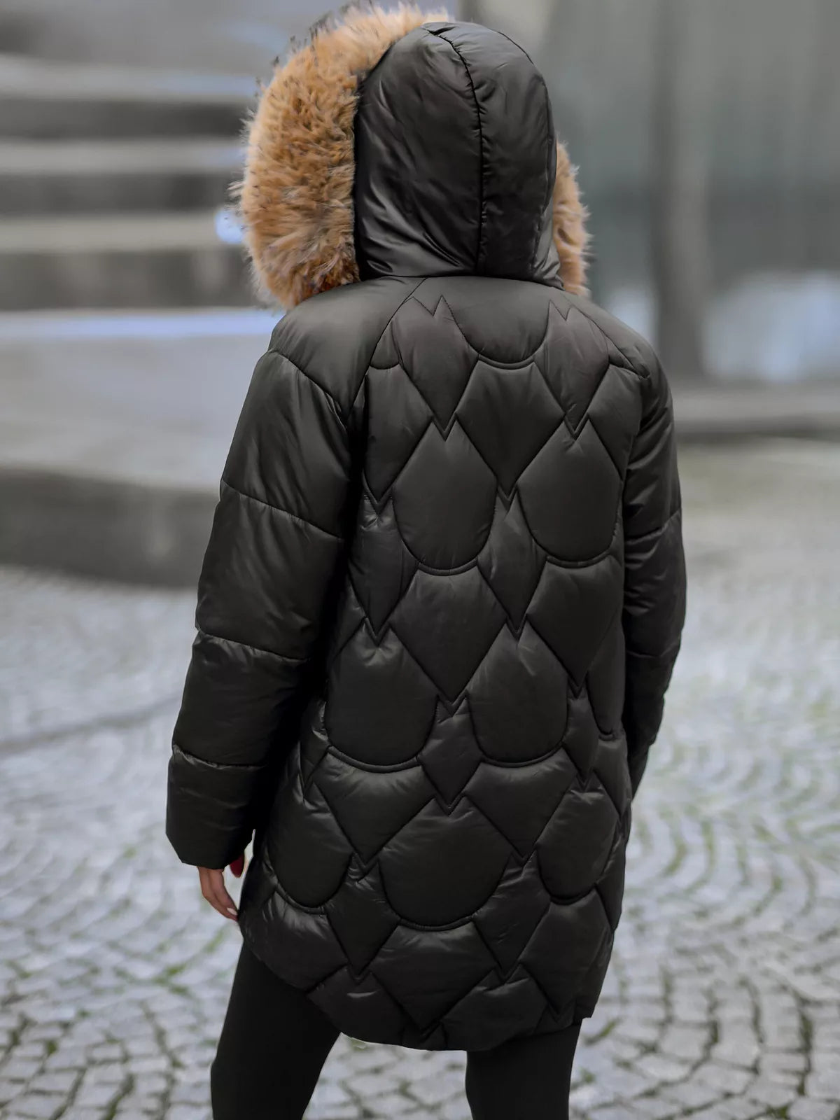 Women's black winter jacket Verni