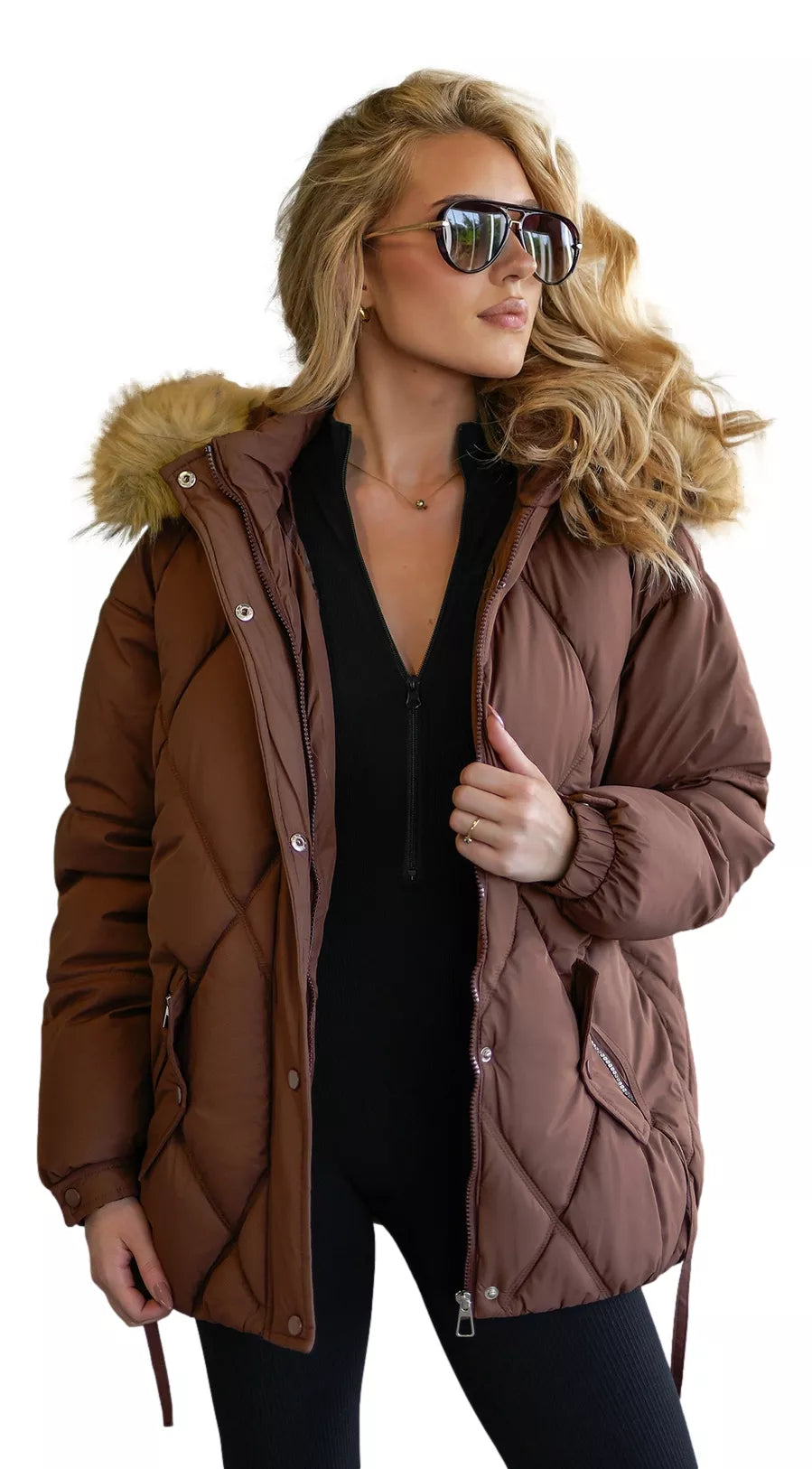 Women's brown winter jacket Bistro