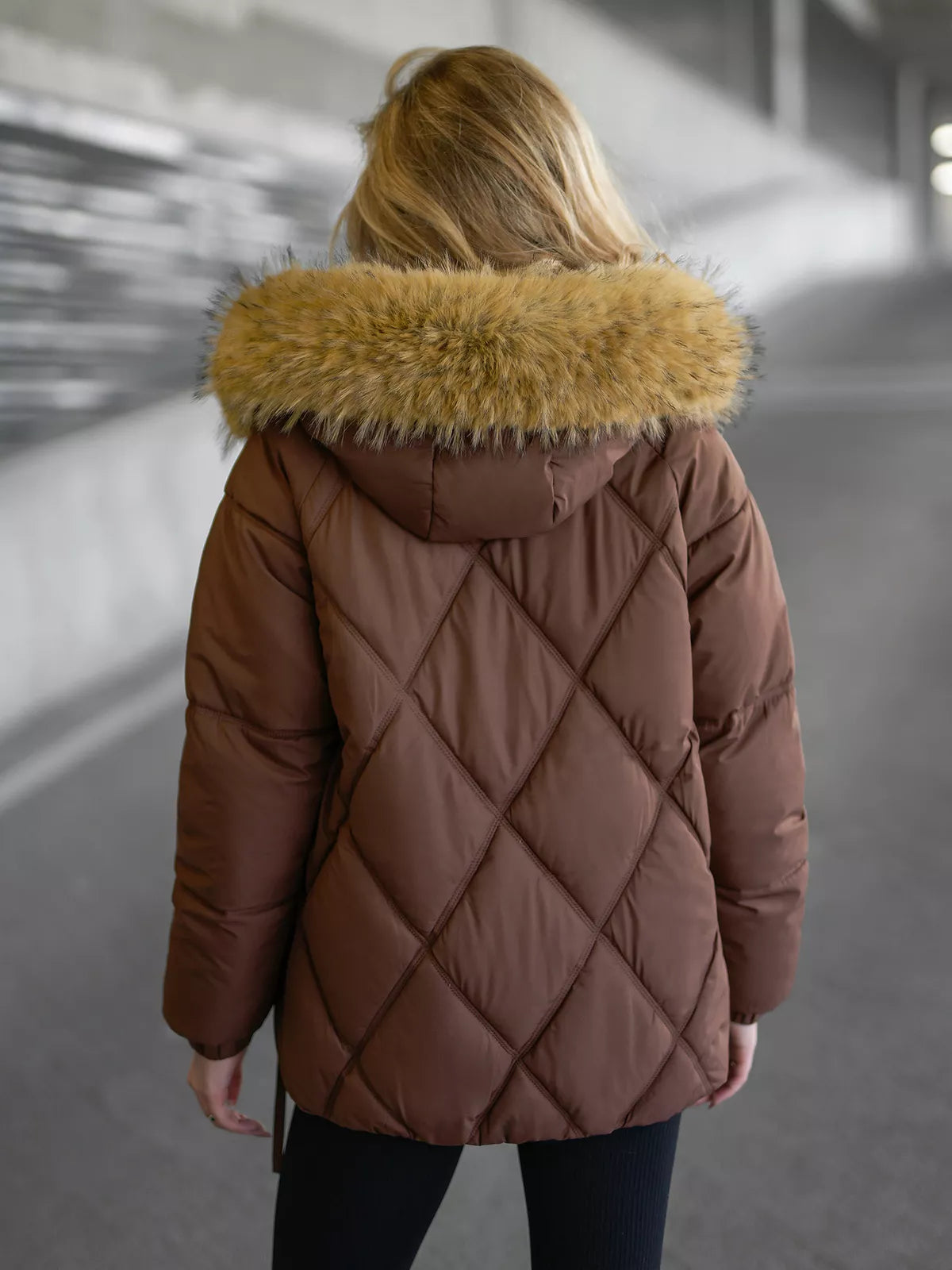 Women's brown winter jacket Bistro