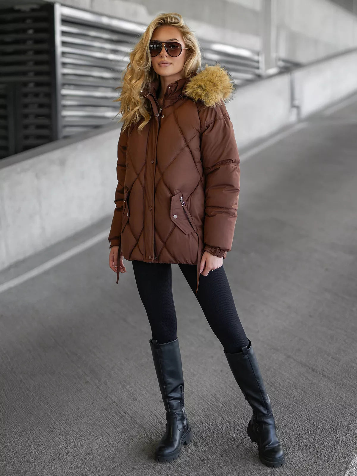 Women's brown winter jacket Bistro
