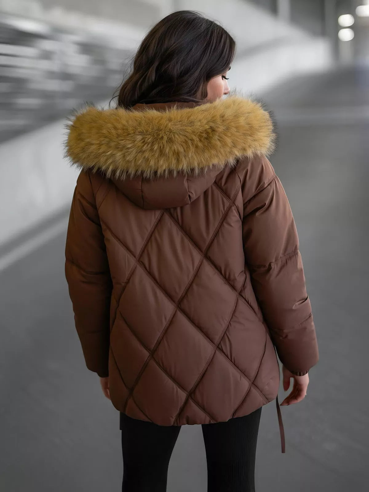 Women's brown winter jacket Bistro