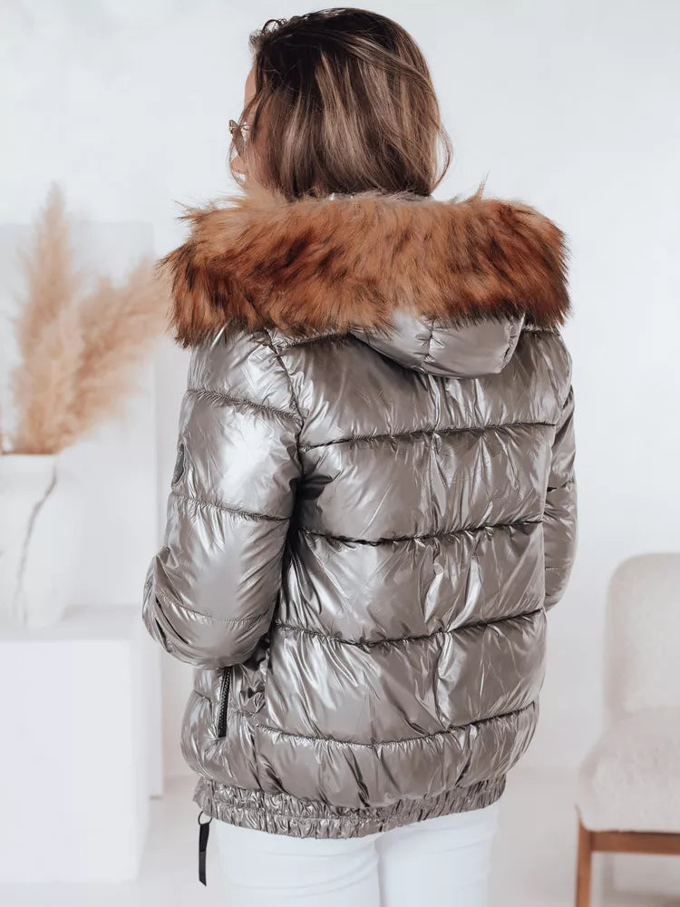 Women's shiny gray jacket Melani