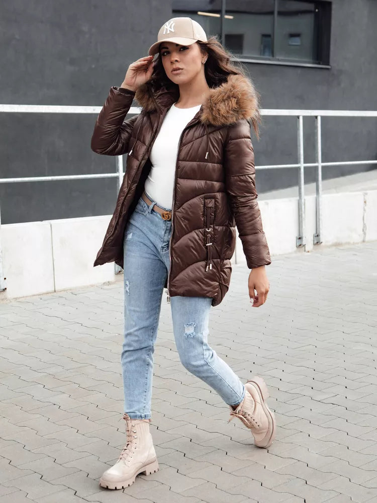 Women's brown winter jacket Jessica