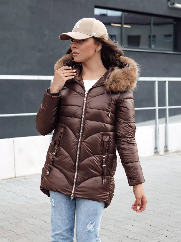 Women's brown winter jacket Jessica