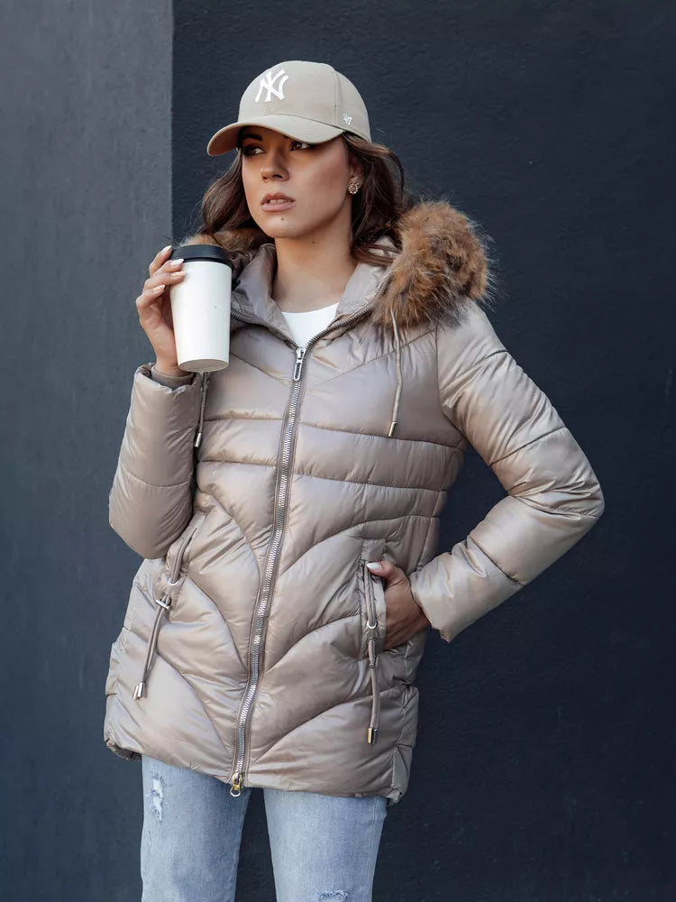 Women's winter brown jacket Jessica