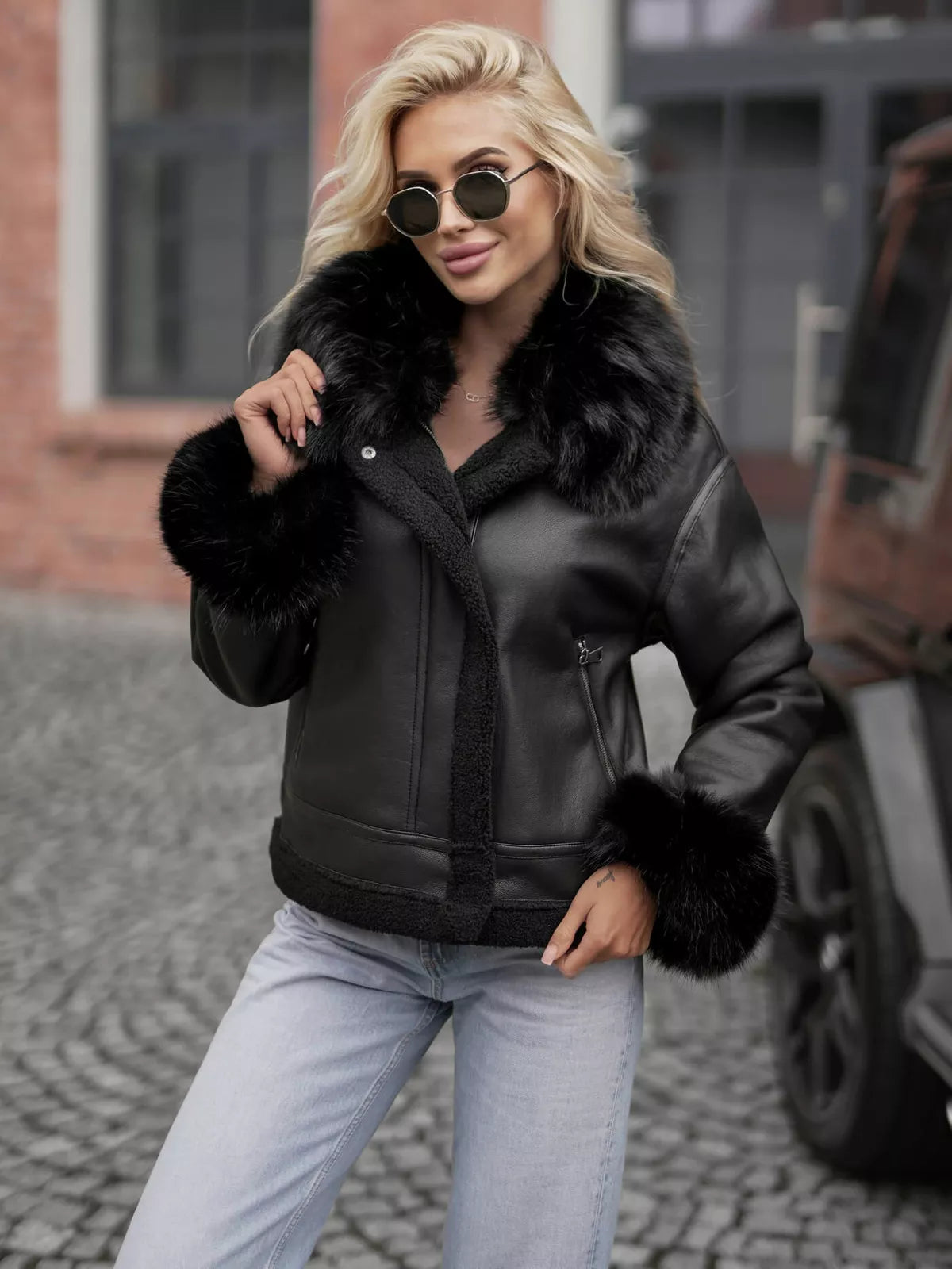 Women's black winter jacket Cari