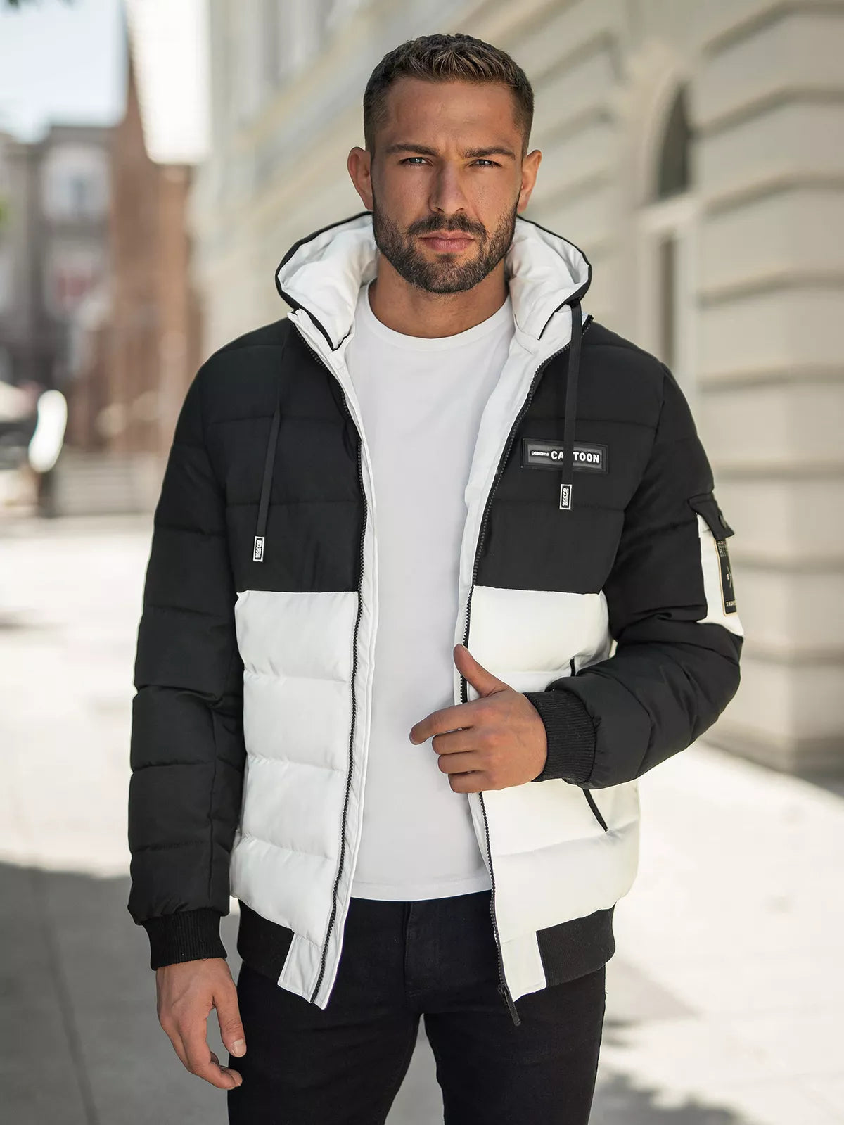 Men's black/white winter jacket Molix 