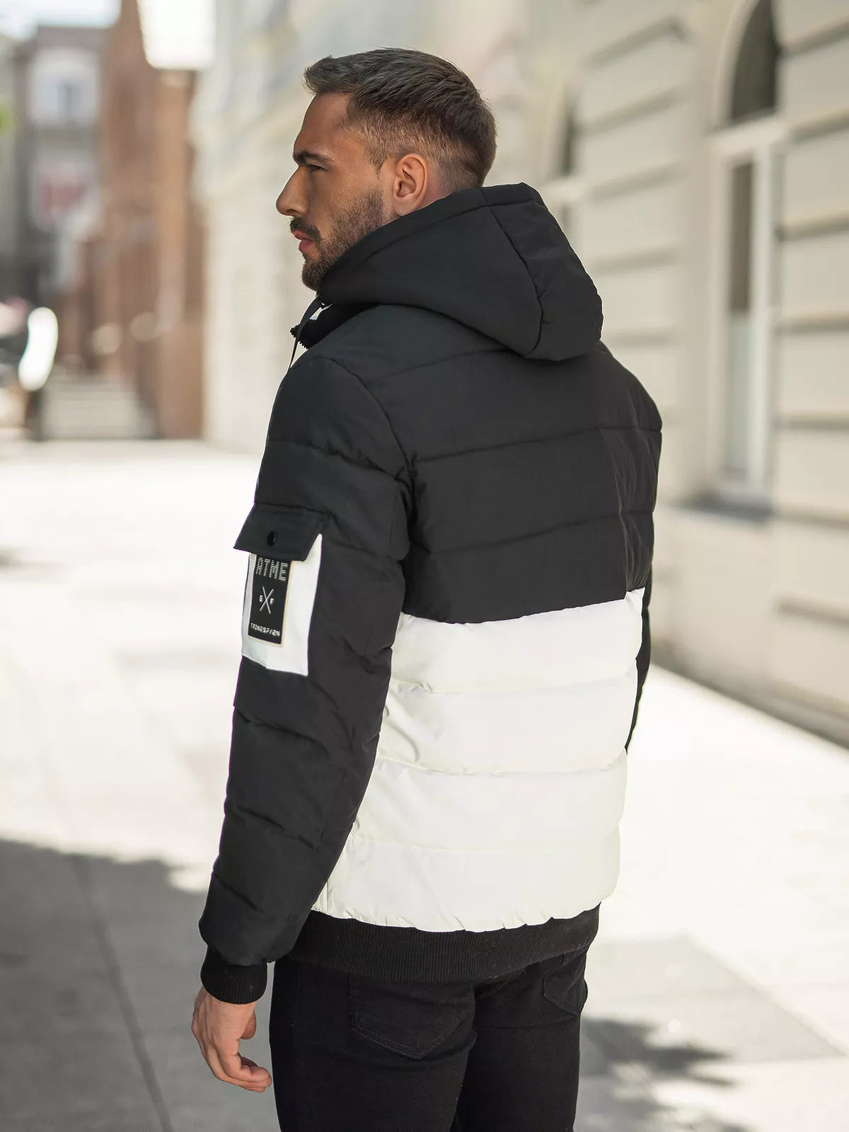 Men's black/white winter jacket Molix 