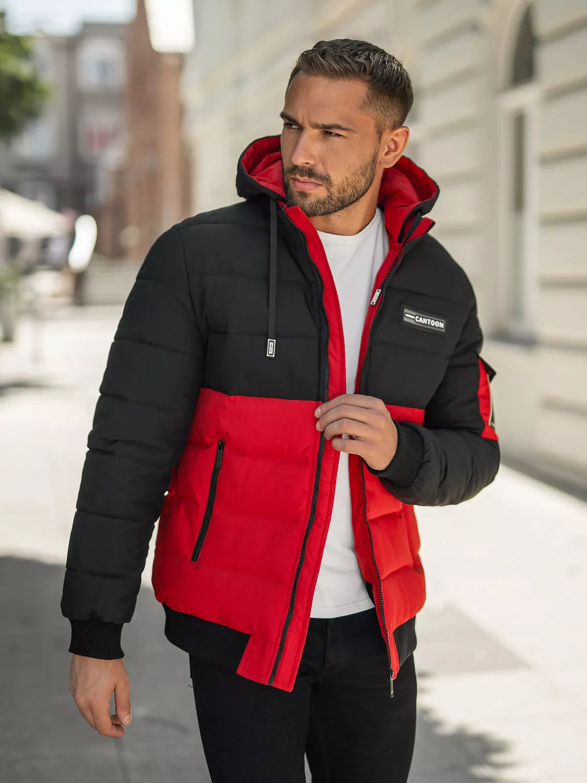 Men's black/red winter jacket Molix 