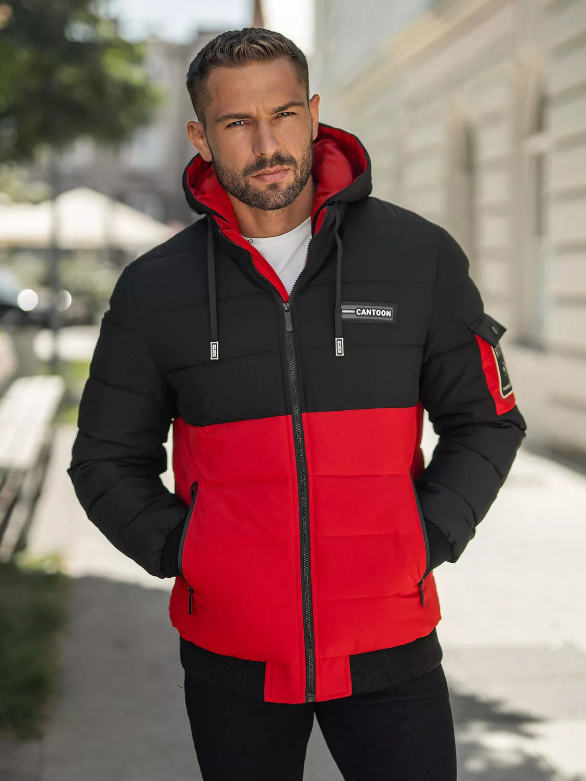 Men's black/red winter jacket Molix 