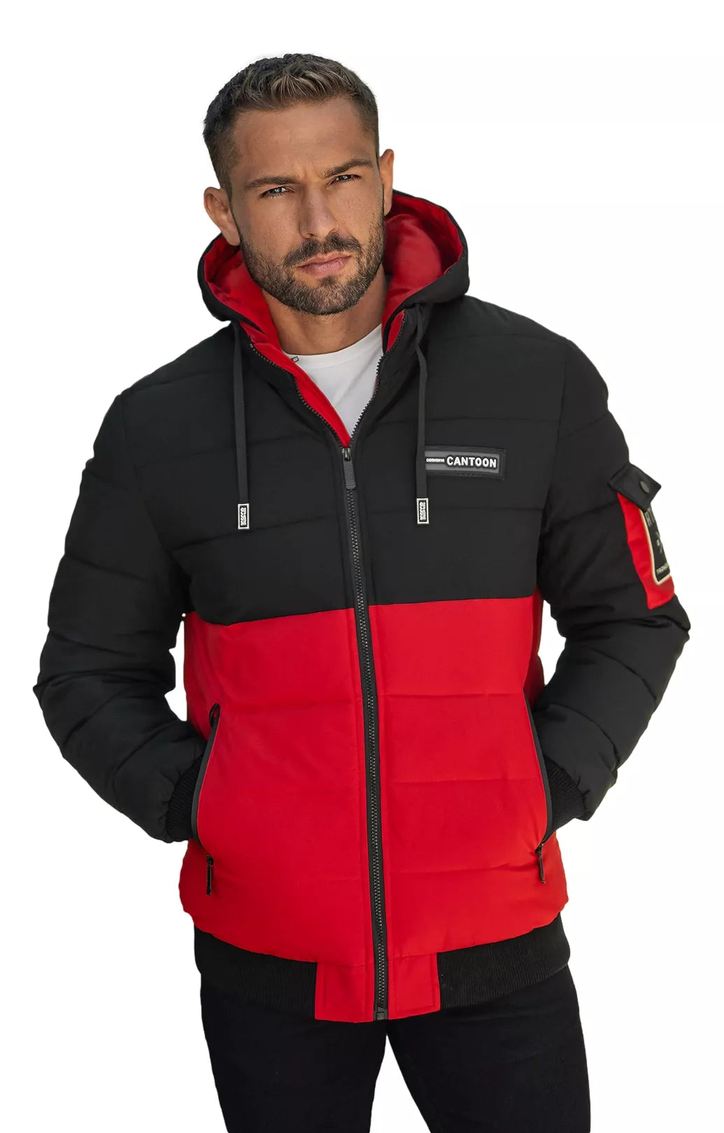Men's black/red winter jacket Molix 
