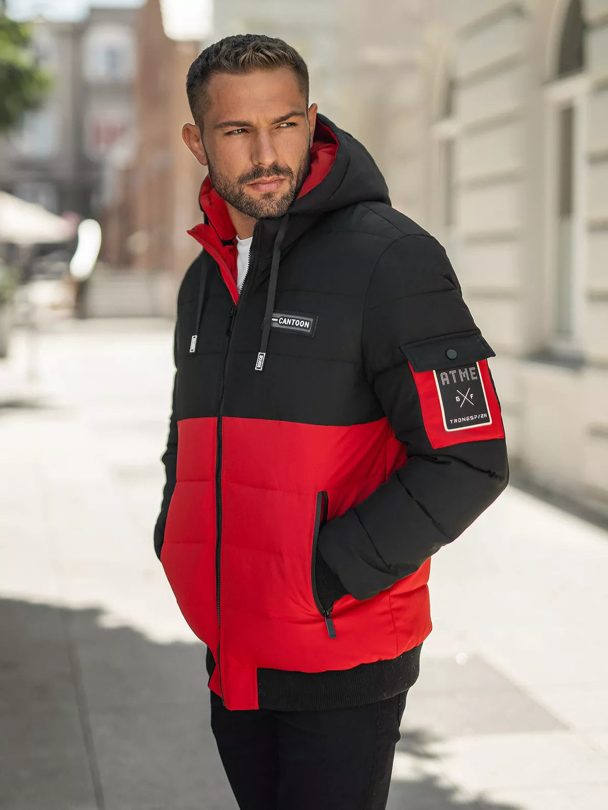 Men's black/red winter jacket Molix 