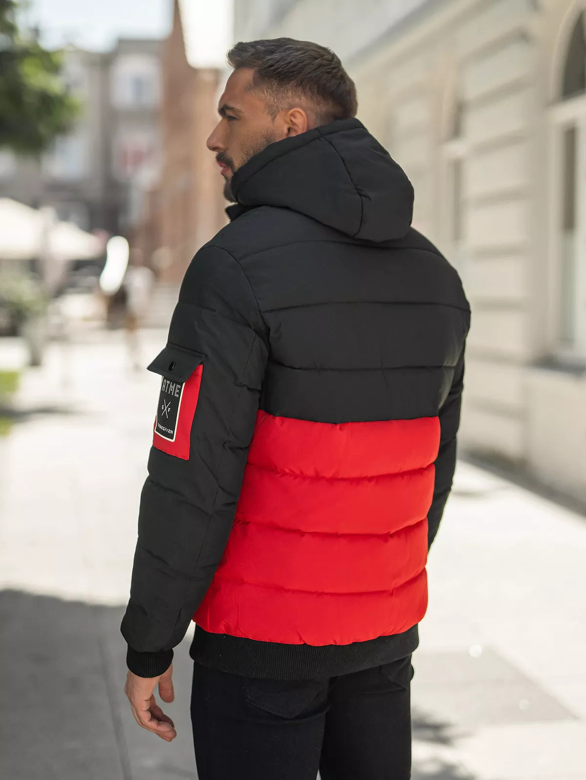 Men's black/red winter jacket Molix 