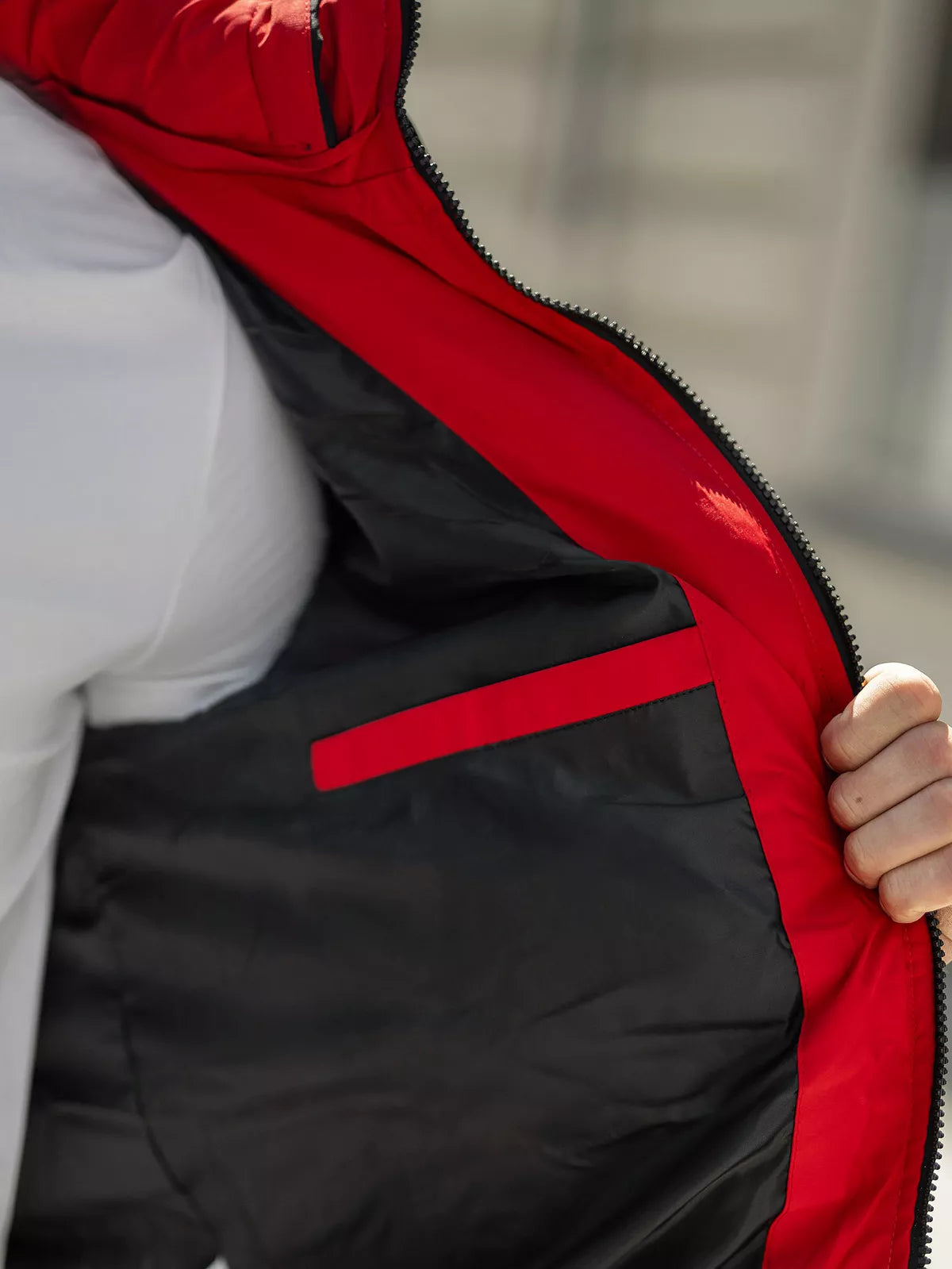 Men's black/red winter jacket Molix 