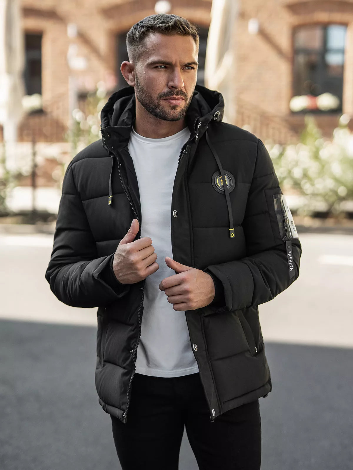 Men's black winter jacket Lorenzo