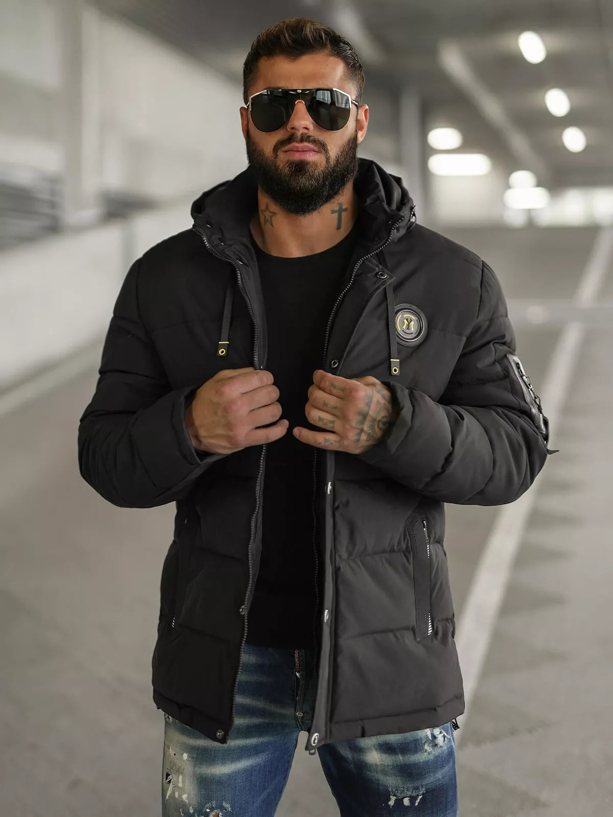 Men's black winter jacket Lorenzo