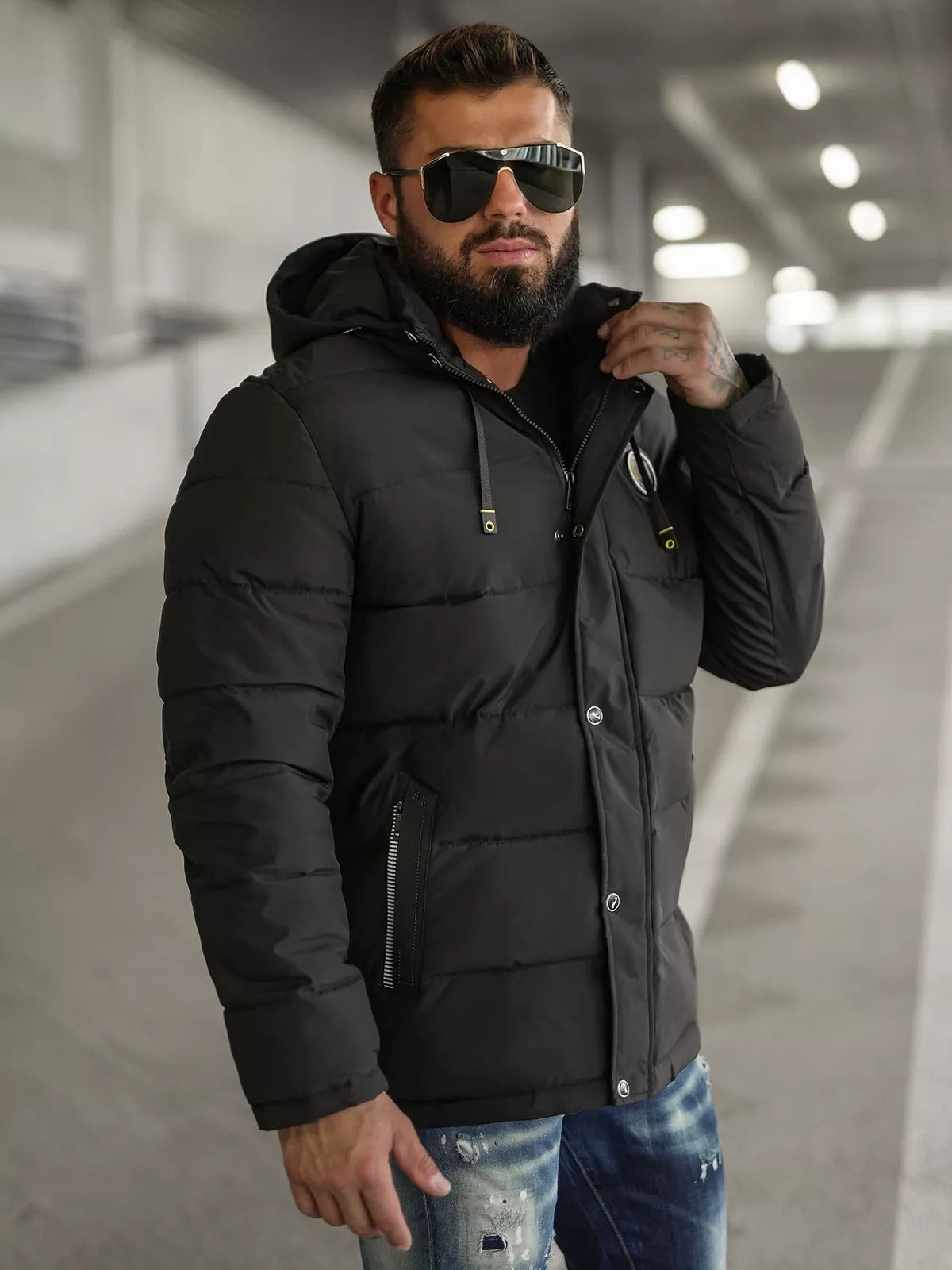 Men's black winter jacket Lorenzo