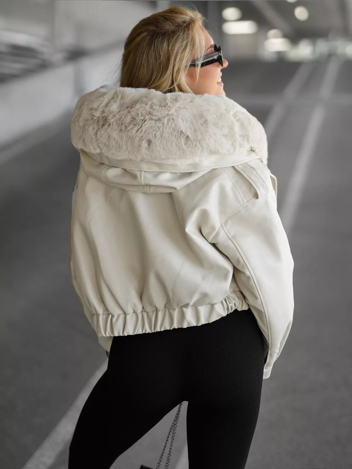 Women's brown leather jacket Tiara