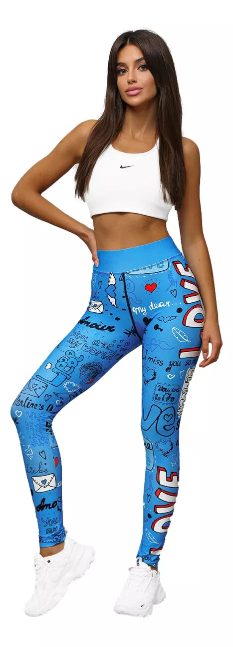 Women's blue leggings Amor