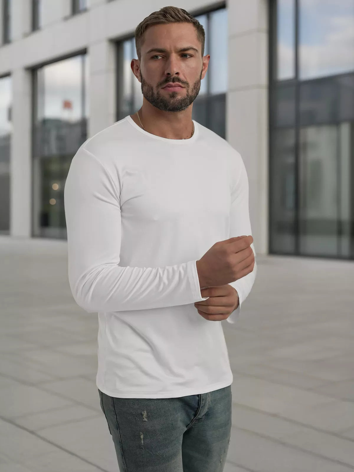 Men's white T-shirt Rojo