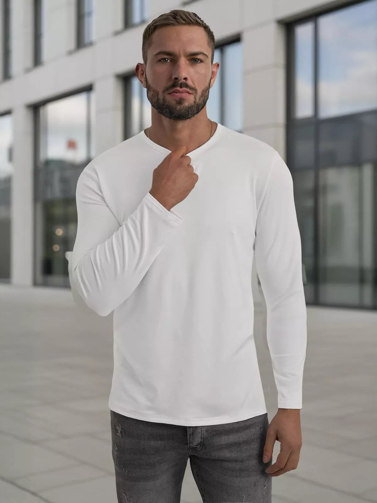 Men's white T-shirt Rojo