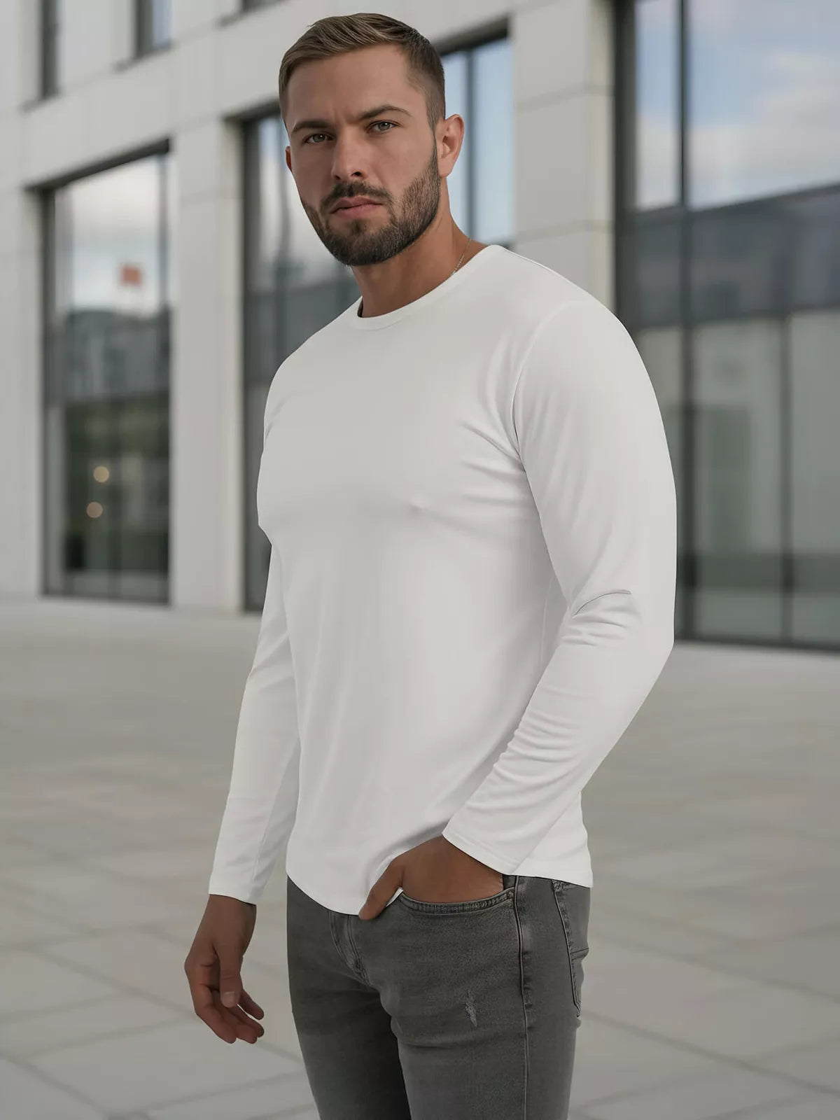 Men's white T-shirt Rojo