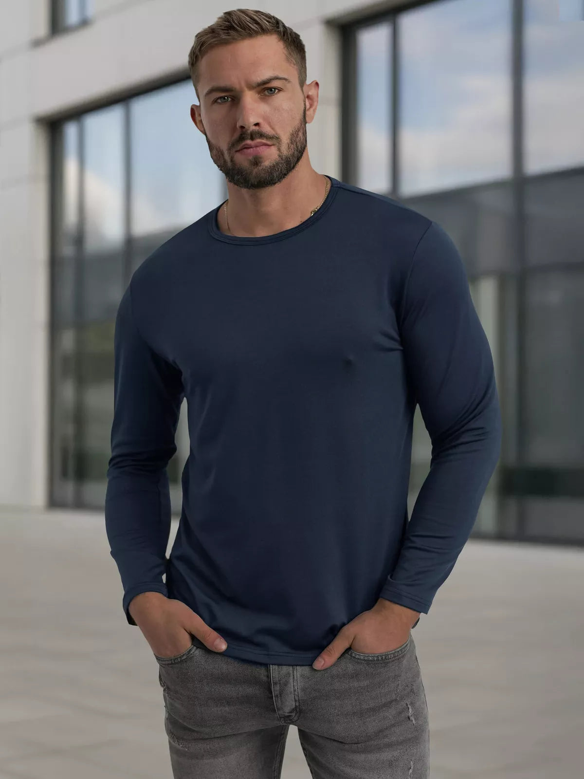 Men's dark blue T-shirt Rojo