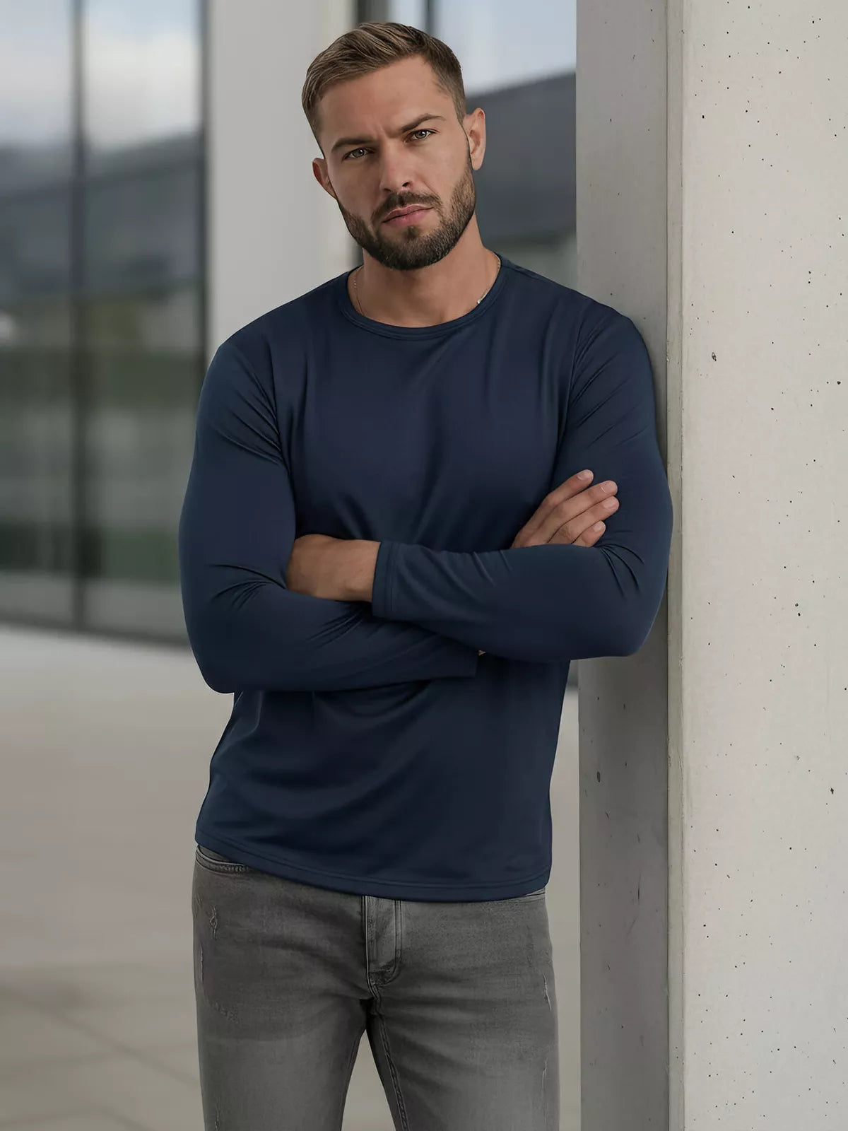 Men's dark blue T-shirt Rojo