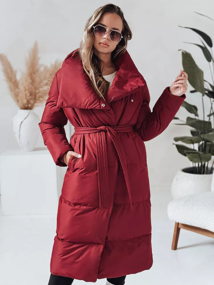 Women's burgundy quilted jacket Favi