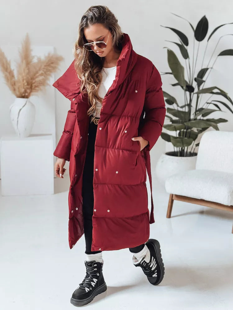 Women's burgundy quilted jacket Favi