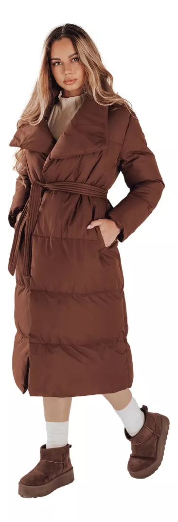 Women's dark brown quilted jacket Favi