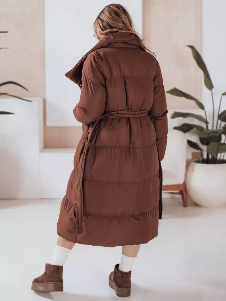 Women's dark brown quilted jacket Favi