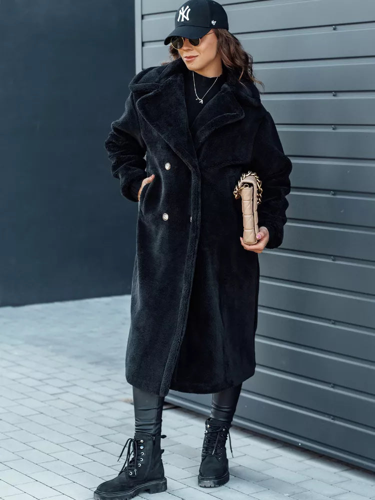 Women's winter black coat Luxer