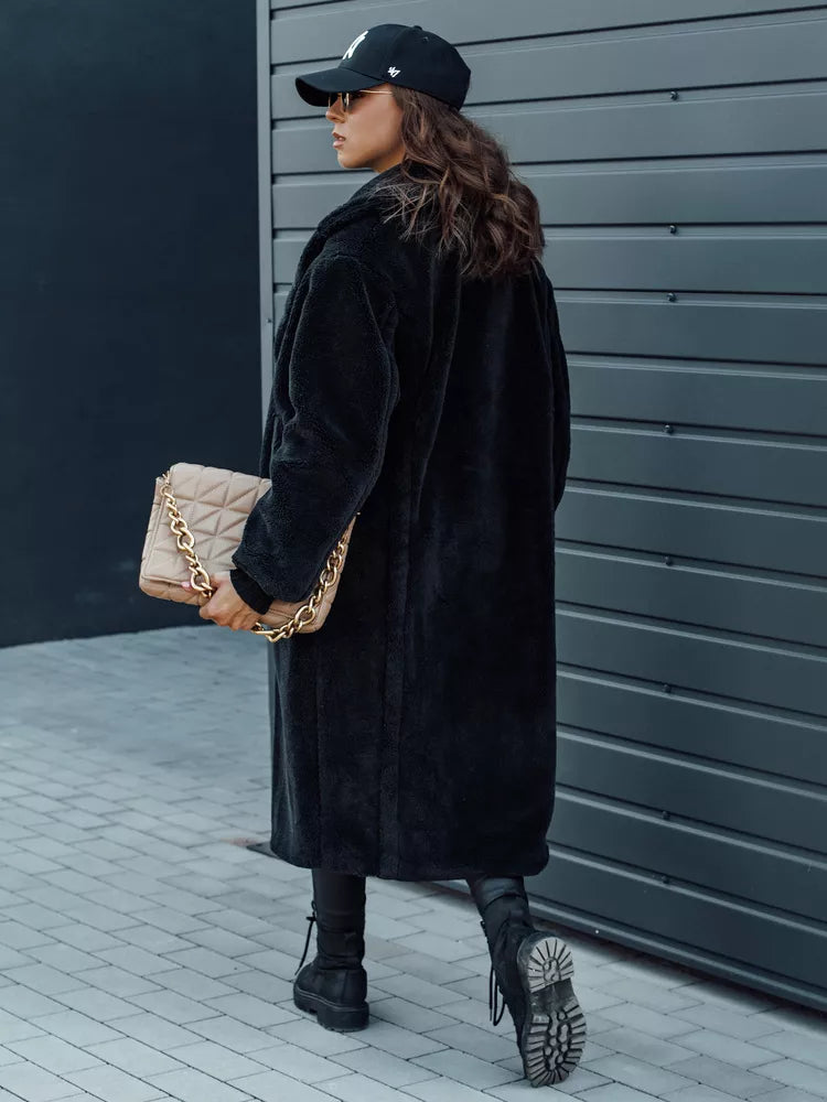 Women's winter black coat Luxer