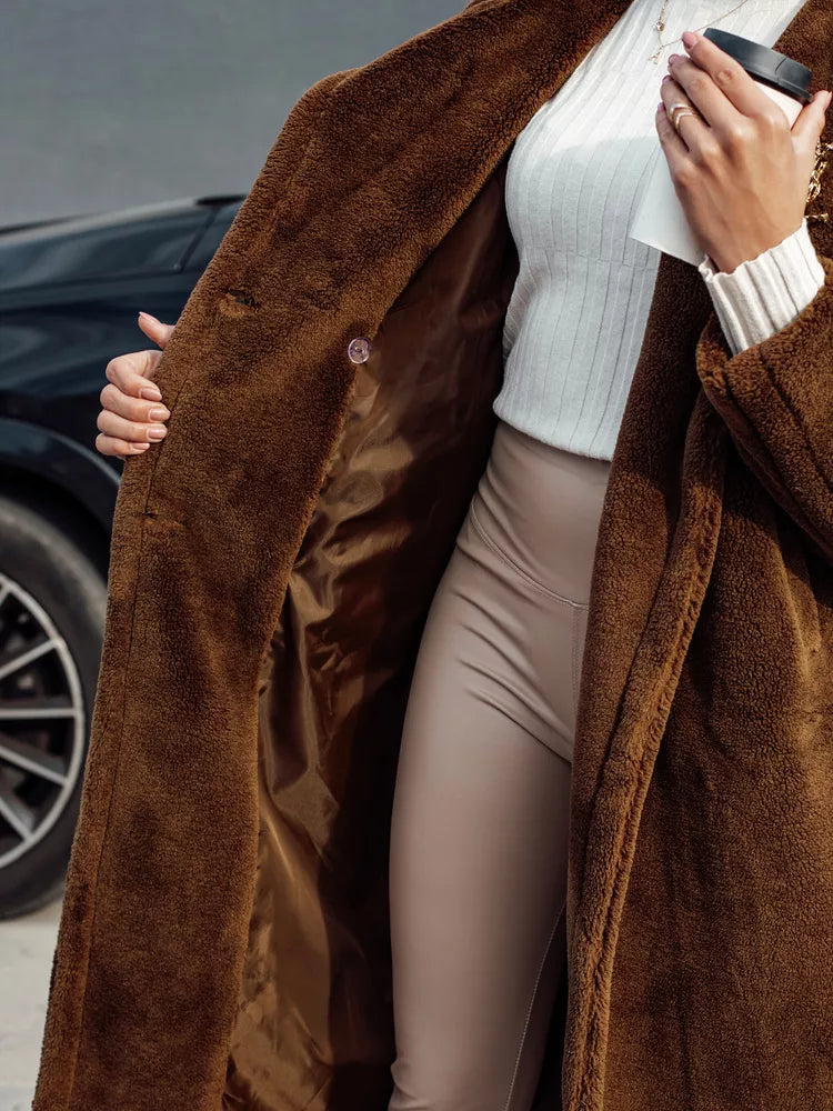 Women's winter brown coat Luxer