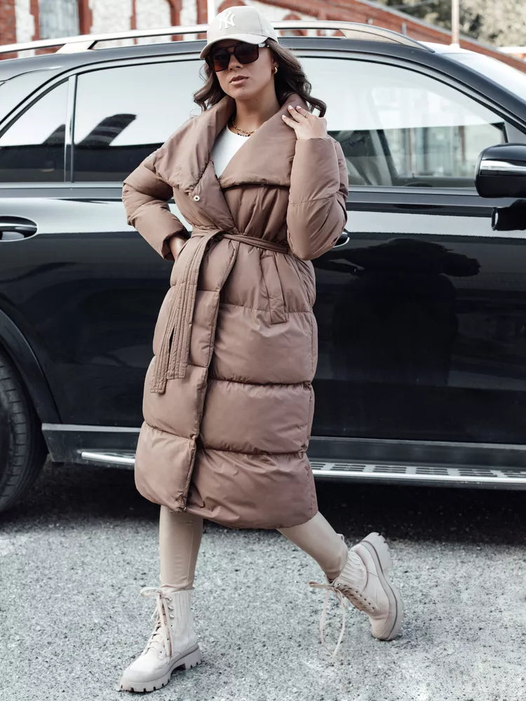 Women's light brown quilted jacket Favi