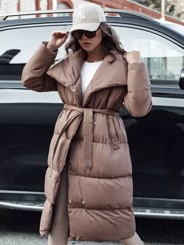 Women's light brown quilted jacket Favi