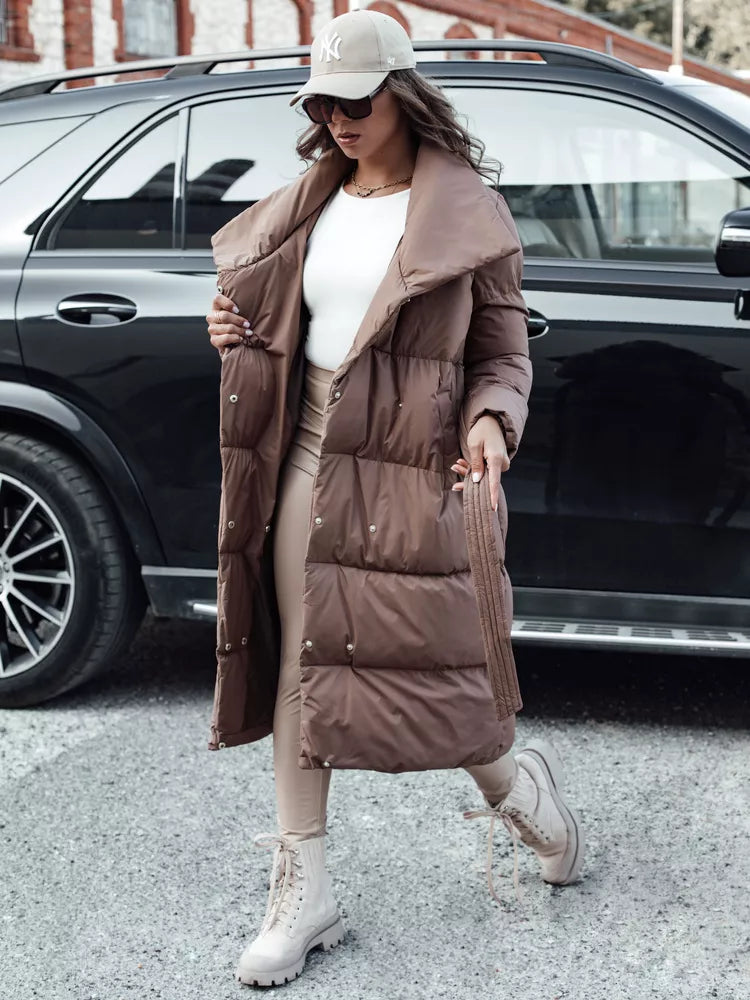 Women's light brown quilted jacket Favi
